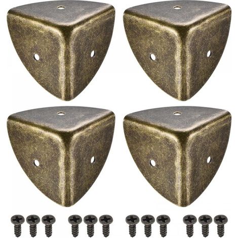 Eckenschützer aus Holz (40 x 40 x 40 mm), Vintage-Bronze-Metall, 8 Stück (1/5)
