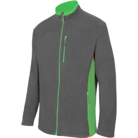 Chaqueta Polar Bicolor GRIS/VERDE LIMA S