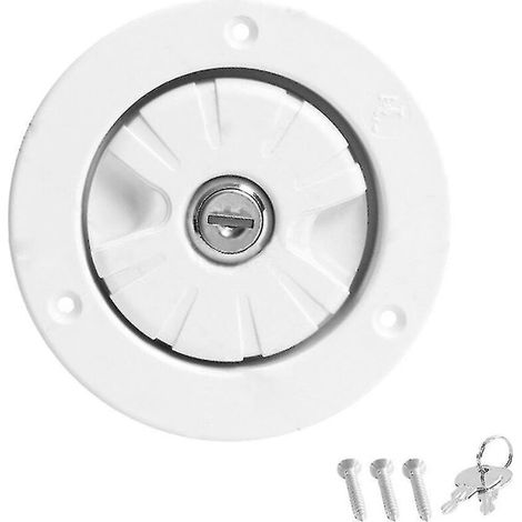 Bouchon de remplissage d'eau pour caravane avec verrouillage par gravité, ensemble de verrouillage pour orifice de remplissage du réservoir d'eau, blanc (1/5)
