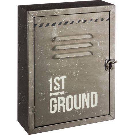 Scatola portachiavi in metallo District 9 30x23cm - Grigio antracite - Atmosphera créateur d'intérieur (1/5)