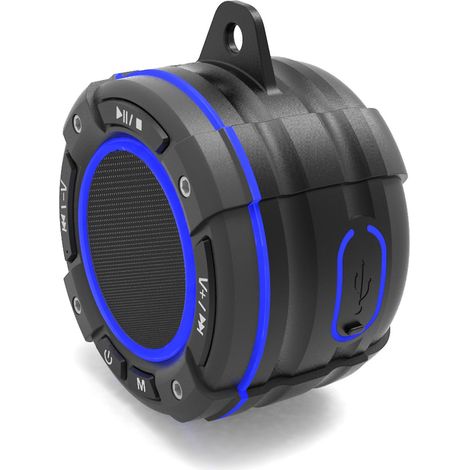 Radio de douche Bluetooth, enceinte radio, enceinte portable sans fil Bluetooth 5.0 résistante à la poussière, radio FM, stéréo, effet LED coloré, pour la douche et la natation (1/4)