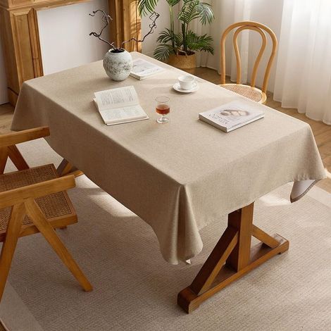 140x180cm Aspect Lin Lavable et imperméable, pour Salle à Manger, Jardin, fête, Mariage ou Maison (1/5)