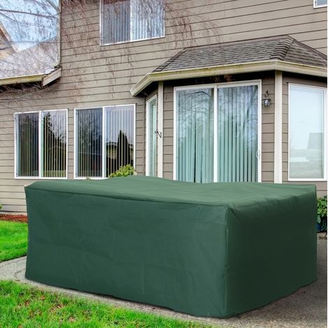 Housse de protection pour mobilier de jardin 600D Oxford verte 210 x 140 x 80 cm (1/5)