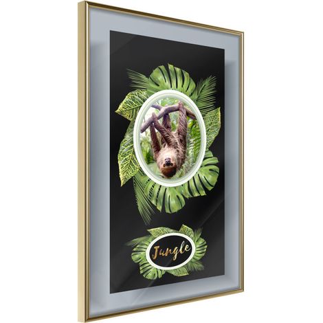 Affiche Murale Encadrée "Greetings from the Jungle" 30 x 42 cm Or