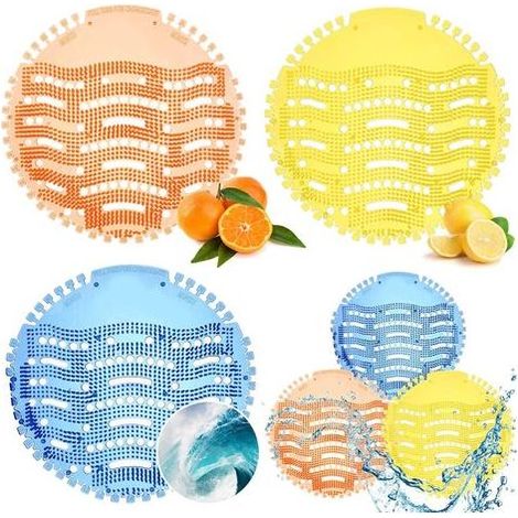 6 pièces de grille pour urinoir avec parfum, grille universelle pour urinoir avec protection anti éclaboussures, protection anti éclaboussures et anti odeurs, insert pour urinoir pour toilettes (1/5)