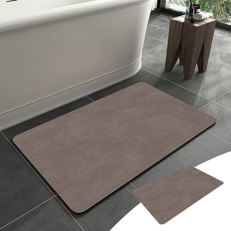 Tapis De Salle De Bain - En Pierre Diatomée - Antidérapant Rapide À Sécher Absorbant - Pour Devant Baignoire Douche Lavabo Sous Porte - 40x60 cm (1/5)