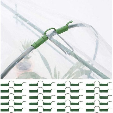 20pcs Greenhouse Clamps, Greenhouse Frame Tube Clips, Greenhouse Film Clips, Greenhouse Clamps, Greenhouse Pipe Clips, Shade Net Clips,11mm (1/5)