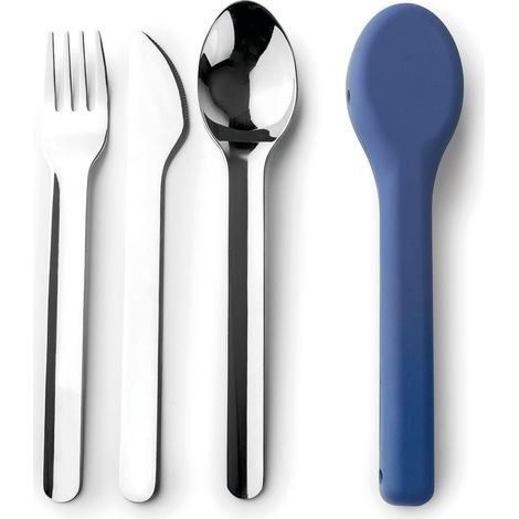 Set de 3 couverts Go, acier inoxydable, avec étui en silicone (1/3)