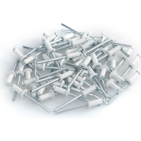 Aluminium Rivets, set 50 rivetti Graf per portatarga - Bianco (1/5)