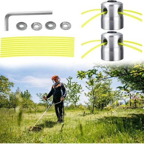 Set of 2 universal brushcutter heads – Aluminum and nylon – Double line for precise cutting – Compatible accessories included (1/5)