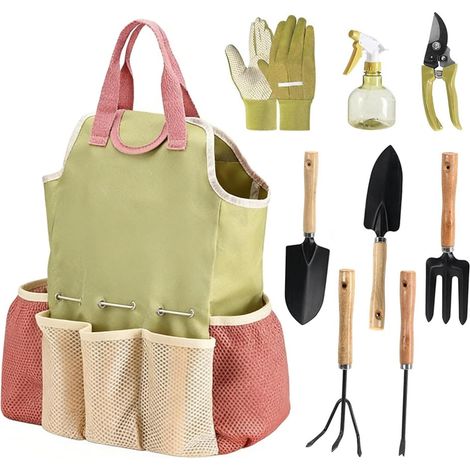 Ensemble d'Outils de Jardinage Équipement de 9 Pièces pour la Plantation Accessoires de Jardinage Extérieur Pour Taille, Élagage, Désherbage, Bêchage, Coupe, Jardin, Extérieur, Serre et (1/5)