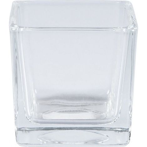 Vase Cube 6x6x6cm Verre Transparent Cristal Candela Confetti Portafiori Plant