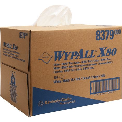 Panno per tergicristalli WYPALL X80 8379 L427xB318 ca. mm bianco 1 velo 160 fogli / scatola KIMBERLY-CLARK