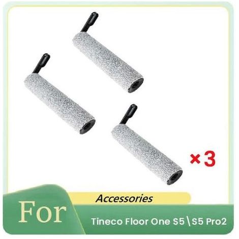 Lot de 3 brosses rotatives de rechange pour aspirateur eau et poussière Tineco Floor One S5/S5 Pro2