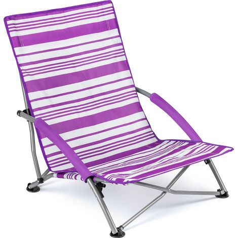 Low Folding Chair - Purple Stripe