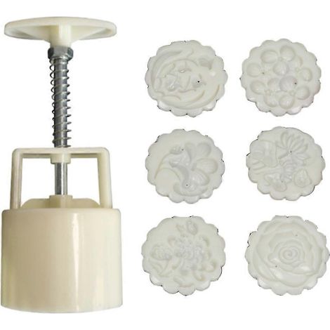 6-teiliges Set Hand-Keksstempel, Mondkuchen-Dekorationsform, Fass-Mondkuchenform, 50 g Gebäck-DIY-Werkzeug