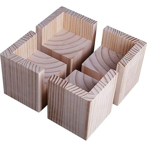 Möbelfüße aus Holz – 4er-Set Bettfüße für schwere Möbel – Höhe 10 cm – Schützt Böden vor Kratzern