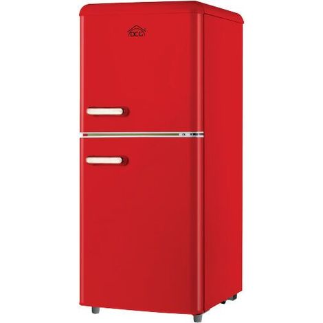 Réfrigérateur-congélateur 110 L MF110RCDP – Pose libre – Congélateur en bas – Charnière droite – Rouge – DCG (1/2)