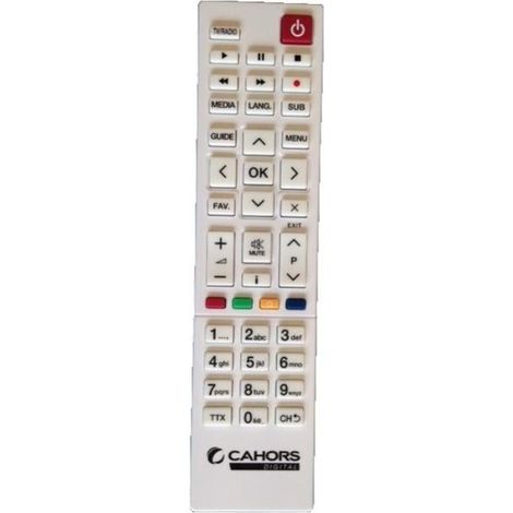 Cahors – Télécommande d'origine pour récepteur TNT – Compatible VEOX et TEOX – Couleur blanche – Contrôle précis à distance