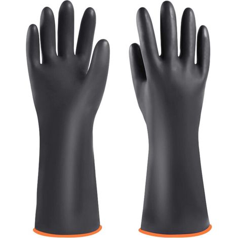 Industrial Rubber Gloves, Heavy Duty Gants en Acids et Alcalins de Longue Durée, Gants Chimie, 35cm Gant's de Protection Chimique (1/5)