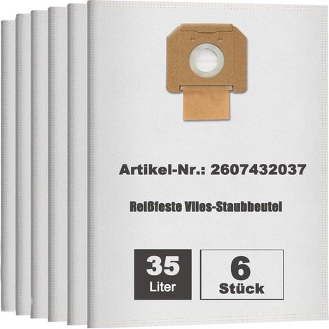 Lot de 6 sacs filtrants en non-tissé 2607432037 pour GAS 35 M AFC/L (1/5)