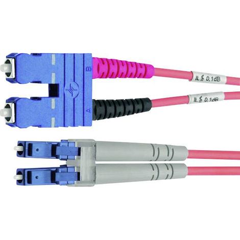 Telegärtner 100012290 fibre optique FO Câble de raccordement 3.00 m violet [1x SC mâle - 1x LC mâle] 50/125 µ Multimode OM4 S159311