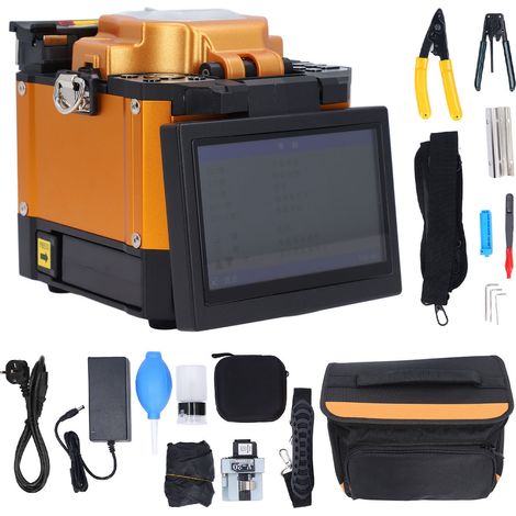 Épisseuse à Fusion de fibres 5 pouces TFT LCD Kit de Machine d'épissure de soudage optique entièrement automatique 100-240V EU (1/5)