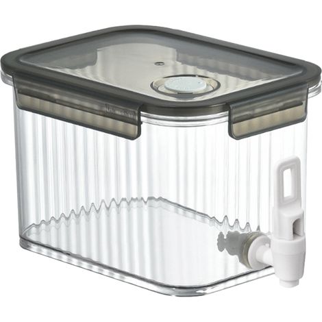 Distributeur De Boissons - 2.5 L - Avec Robinet Et Couvercle Étanche - Pour Limonade Thé Froid Infusion - En Plastique Alimentaire - Gris - 1 Pièce (1/5)