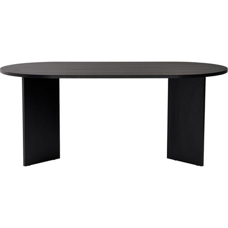 M&S – Table à manger ovale 8 personnes en bois mélaminé – Dimensions 180x89,5cm – Design moderne avec pieds en V – Pour intérieur contemporain (1/5)