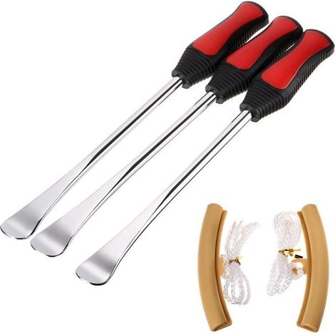 Outil Levier de Pneu 3 Cuillères Outil Pneumatique Levier avec 2 Jantes Protecteurs pour Auto,Moto,Vélo (1/5)