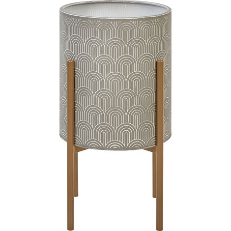 Macetero para interior y exterior 31 x 31 x 58 cm metal gris Aubrieta