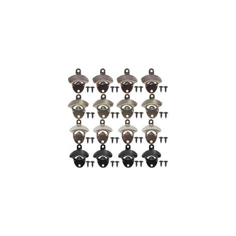 Set di 16 apribottiglie retrò da parete, complete di viti di montaggio, adatti per aprire birra, cola, vino, bibite analcoliche, ecc., ideali per cucine, bar e caffetterie (4 colori). - Crezuo