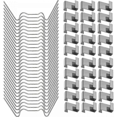 100 pinces de serre compatibles avec le verre, pinces de fixation pour fenêtres de serre en acier inoxydable - Cadeau spécial (FMY) (1/5)