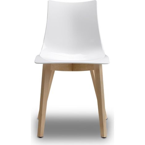 Chaise design avec pieds bois naturel - NATURAL ZEBRA Antishock - Vendu à l'unité - déco originale
