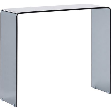 Consola minimalista de vidrio templado transparente 90 x 30 cm negro Kendall