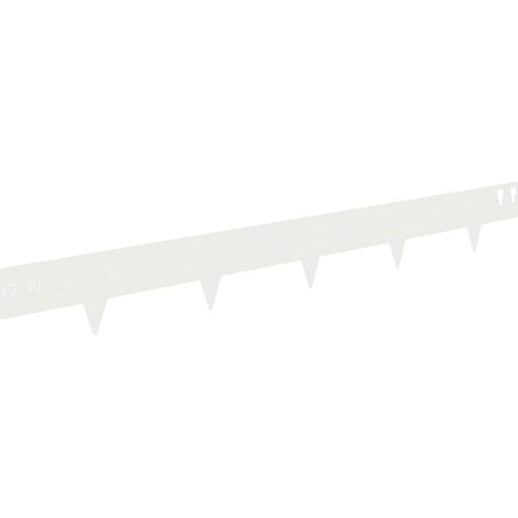 Bordura per Prato 10 pcs 100 x 12 cm Acciaio Bianco vidaXL