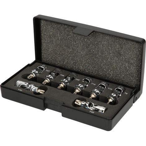 KS Tools 917.1490 Serie Bussole ad Inserto TX, Snodo, 8 Pezzi, T8-T40, 1/4 (1/2)
