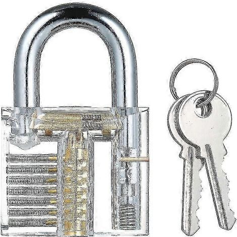 Schlossöffnungstraining mit transparenten und sichtbaren Vorhängeschlössern Schlosserwerkzeug Übungen zur Schlossöffnung. (1/5)