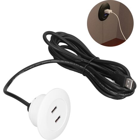 Prise Double USB pour Canapé - Ports de Recharge USB Encastrés Blancs pour Maison