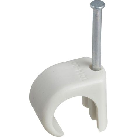 Lot de 50 Clip à clou Mureva Fix- Conduit Ø22-26mm - Clou Ø2,5-L45mm - Blanc - Schneider Electric - 2070001 (1/5)