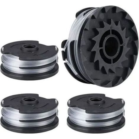pair 4 bobine di filo di ricambio per, filo di nylon di ricambio per decespugliatore LIDL Parkside, PRTA 20-Li A1, B2, C3, PRT 550 A1, A3, Rifinitore PRT 300 A1 - 2 x 4 m 1,6 mm (1/4)
