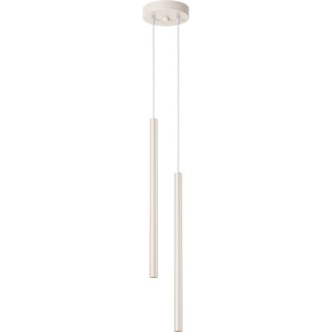 Lampada a sospensione rotonda beige moderna Ø15cm due tubi da 50cm per cucina sala da pranzo sopra l'isola 2xG9 8W PATELO Sollux Lighting (1/5)