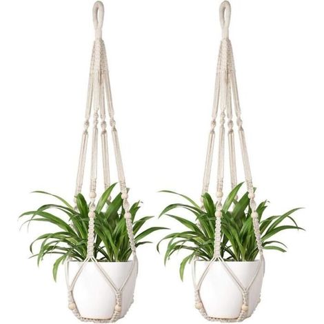 Macrame plant hanger set of 2, flower basket holder, macrame hanging planter