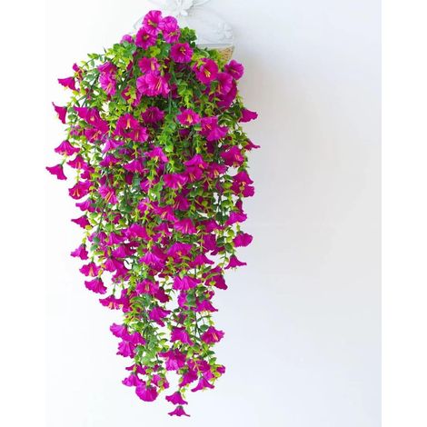3pcs Guirlande ipomées suspendue 74cm artificielle résistante extérieur, décoration mariage fête jardin salon (1/5)