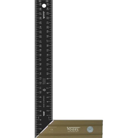 Équerre de menuisier VOGEL de 200 mm de long, section 40x2 pour une coupe de précision.