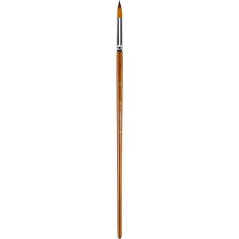 Pinceau professionnel plat/rond/éventail pour peinture acrylique, aquarelle et huile, manche en bois, poils en nylon multicolores (1/5)