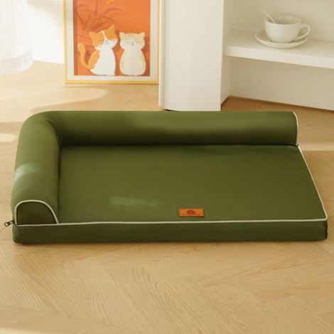 Lit pour chiens de grandes tailles, lavable, imperméable et antidérapant, parfait pour toutes les saisons (vert) (1/5)
