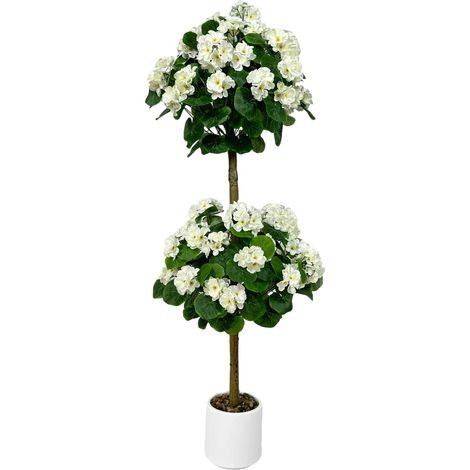 Árbol topiario, diseño realista, versátil para uso interior y exterior, BLANCO, 120 cm (1/2)