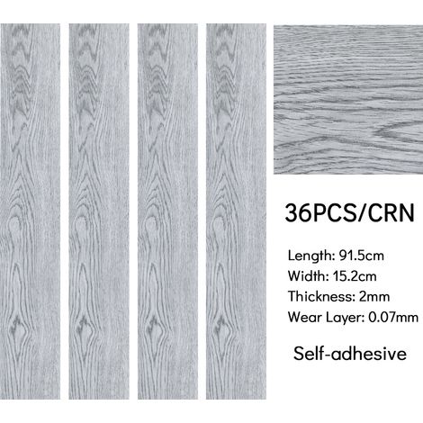 Set of 36 PVC Realistic Planks Self stick Flooring