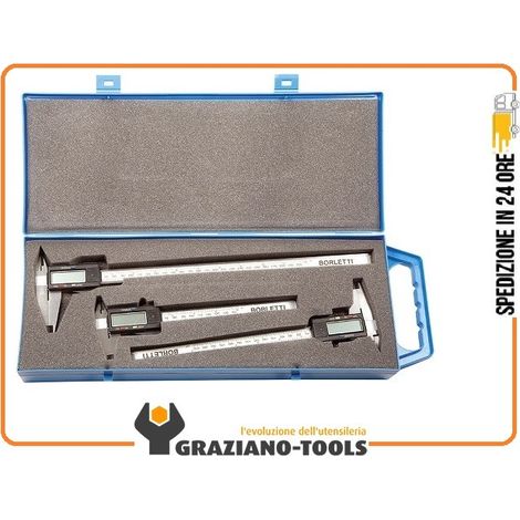 SET 3 CALIBRO DIGITALE DI PRECISIONE 150/200/300 BORLETTI CEP152030/3 (1/2)